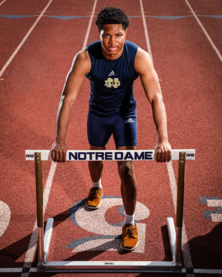 High School sport portrait male notre dame