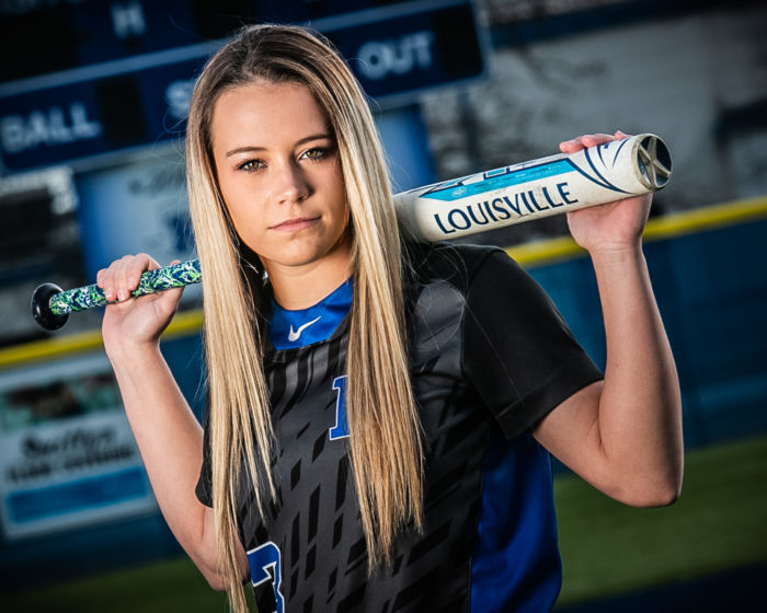 female softball portrait