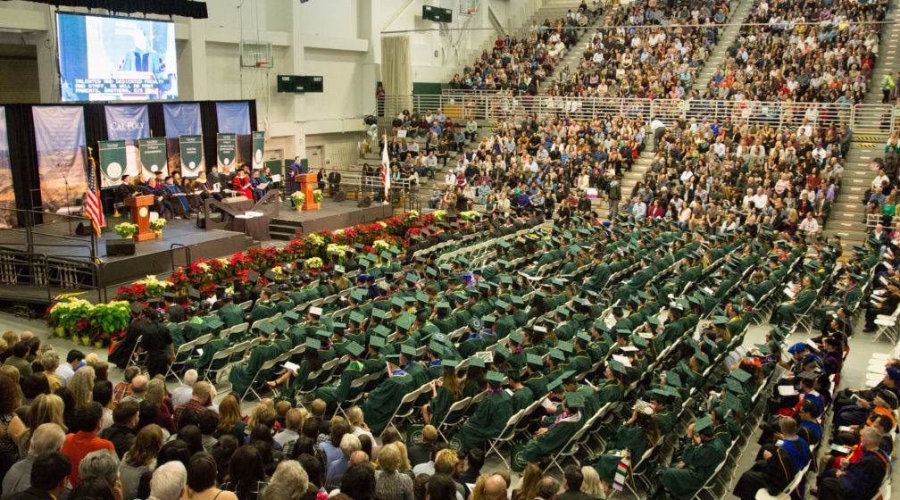 grad ceremony large crowd